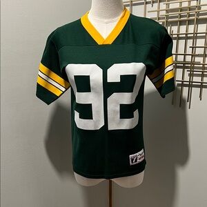Vintage Reggie White Kids Green and Yellow Sports Jersey